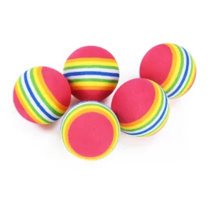 Rainbow Chewing Rattle Scratch EVA Ball EVA Cat Toys Ball Interactive Cat Dog Play Training Balls Pet Toys Supplies