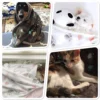 Pet Blanket Dog Puppy Blanket Paw Print Fleece Blanket for Small Medium Large Pet Dog Cat Warm Soft Sleep Mat Doggy Bed Blanket