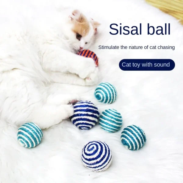 Colorful Bell Cat Ball Scratching Claw toy Pet Chew Fuzzy Plush Ball Cat Toy Rolling Ball Scratch Toy Kitty Kitten Novelty Gift