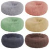 Comfortable Donut Cuddler Dog and Cat Cushion Bed Round Dog Kennel Ultra Soft Washable Winter Warm Sofa Pet Dog Bed