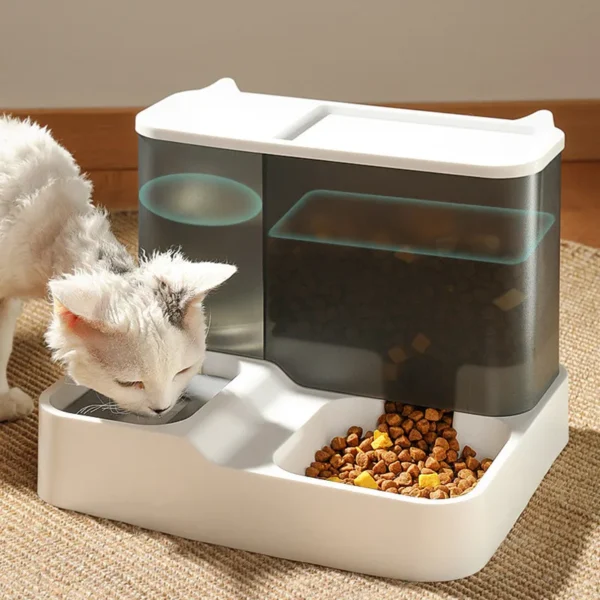 Pet Bowl 2 in 1 Non-electric Automatic Cat Feeder Water Dispenser Food Container Drinking For Cats Dog Accessories