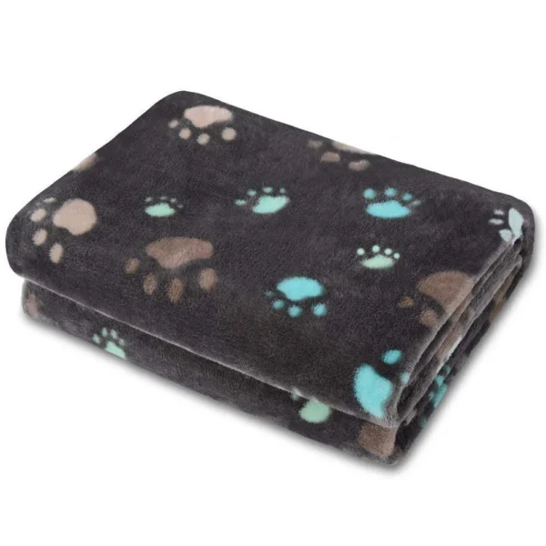 Pet Blanket Dog Puppy Blanket Paw Print Fleece Blanket for Small Medium Large Pet Dog Cat Warm Soft Sleep Mat Doggy Bed Blanket