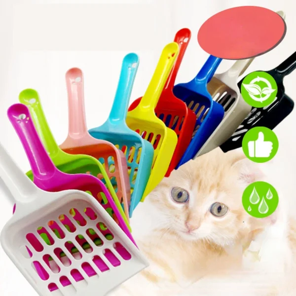 Durable Thick Cat Litter Shovel Cat Scoop Shovel Waste Tray Pet Cleaning Tool Plastic Cat Sand Toilet Supplies Cleaner Spoons