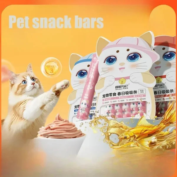 25pcs Cat Stripes & Bars – Chicken & Salmon Snacks for Cats